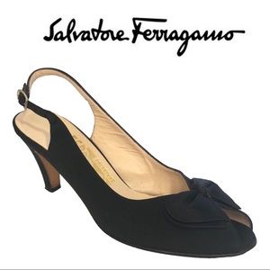 Salvatore Ferragammo Black Bow High Heels